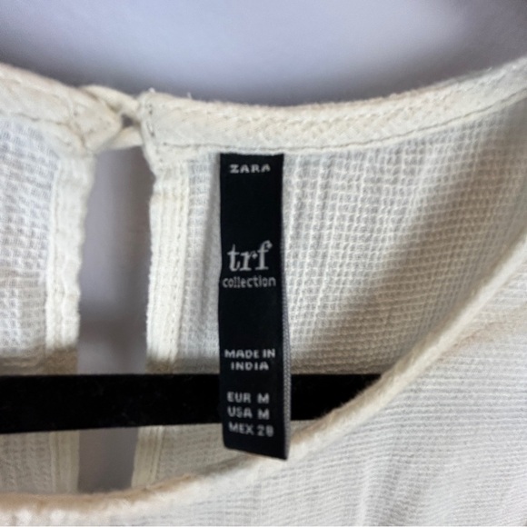 Zara TRF Collection Black Crochet Short Sleeve Tunic Mini Dress Medium C… - Picture 6 of 16